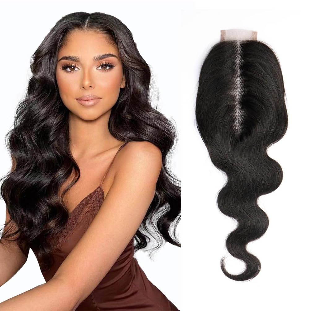 2x6 HD Lace Closure Body Wave Human Hair Lace Closure Kim K Closure Middle Part Closure HD Transparent Body Wave Lace Closure 8 inch