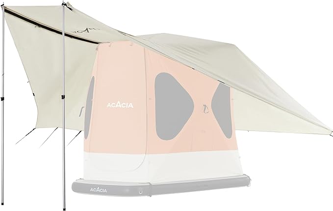 ACACIA Canopy 2-3 Person for Space Acacia Camping System, PU2000 Waterproof Camping Tarp for 4 Season Camping, UPF50+ Sunproof Tent Tarp with 2 Telescoping Poles, Carry Bag, Almond