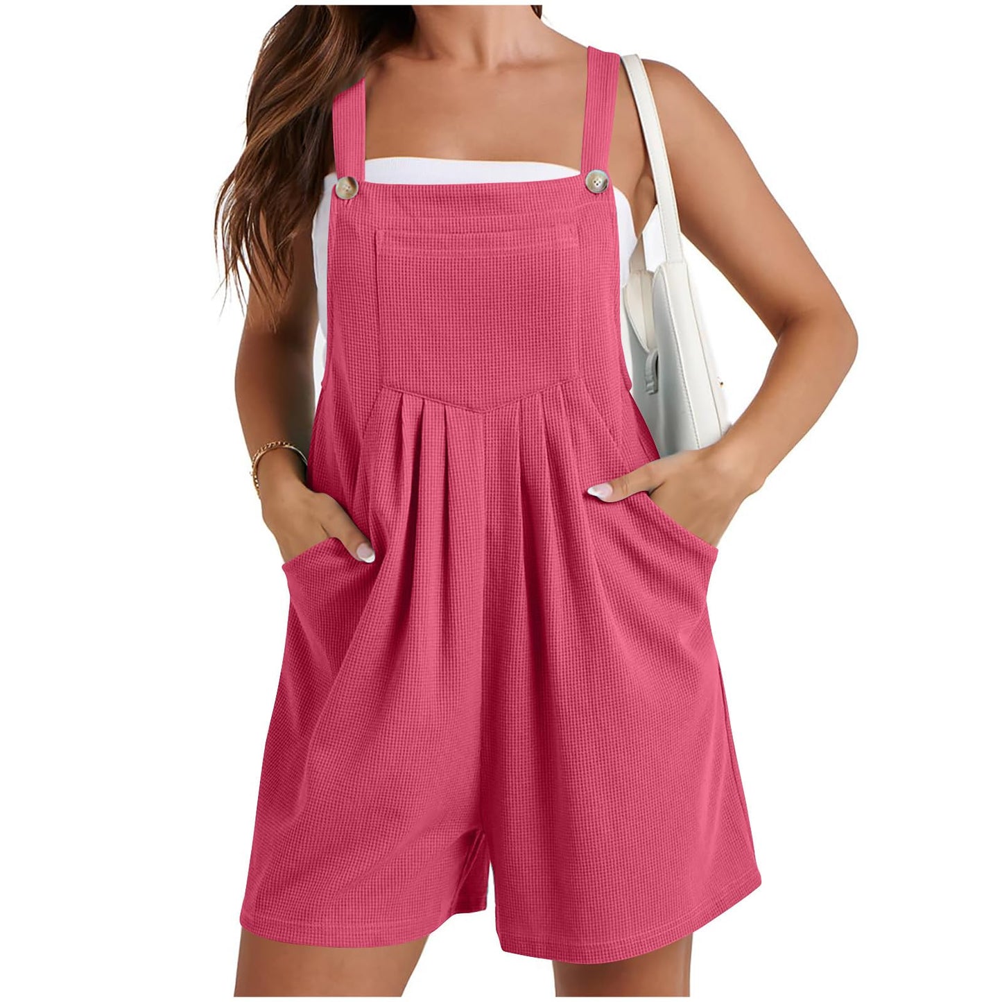 BFAFEN Deal of The Day Clearance Deals 0f The Day Lightning Deals Jumpsuits for Women Summer Short Sleeveless Adjustable Strap Romper Short Overalls Plus Size Rompers with Pockets My Orders Delivery