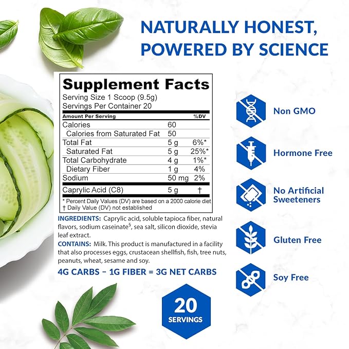 BioTrust Keto Elevate – Pure C8 MCT Oil Powder – Ketogenic Diet Supplement & Paleo Coffee Creamer for Clean Energy, Mental Focus, and Clarity – Non-GMO 100% Caprylic Acid (Hazelnut, 20 Servings)