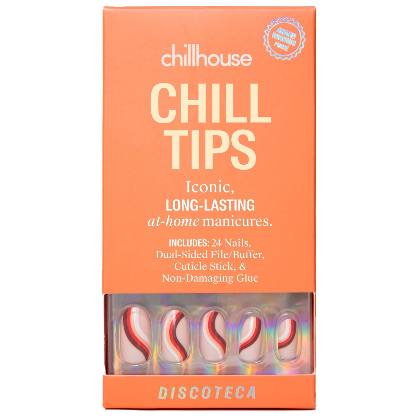 Chillhouse - Chill Tips, Press on Nails Kit - Discoteca (Oval) - 24 Nail Shapes & Sizes - Up to 3 Weeks of Wear - Customizable Fit - Reusable - Latina Founded & Women Owned - Beauty & Self Care