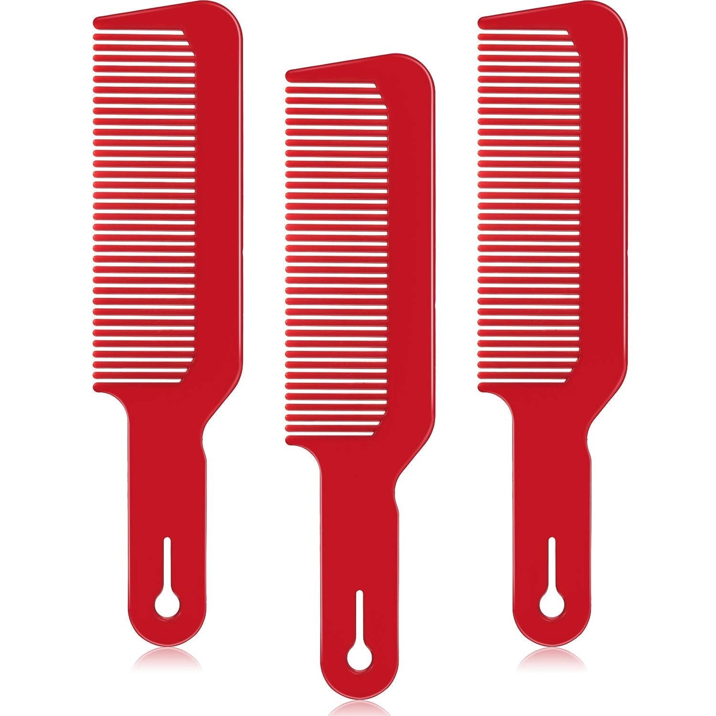 Boao 3 Pieces Barber Combs Flat Top Clipper Combs Hair Cutting For Flat Top And Clipper Cuts(Red)