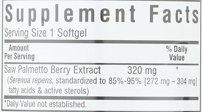 BlueBonnet Extra Strength Saw Palmetto Berry Extract Supplement, 60 Count