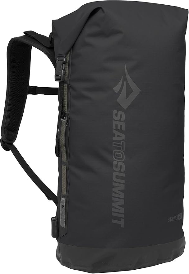 Sea to Summit Big River Dry Backpack with Adjustable Harness, 50 Liter, Jet Black