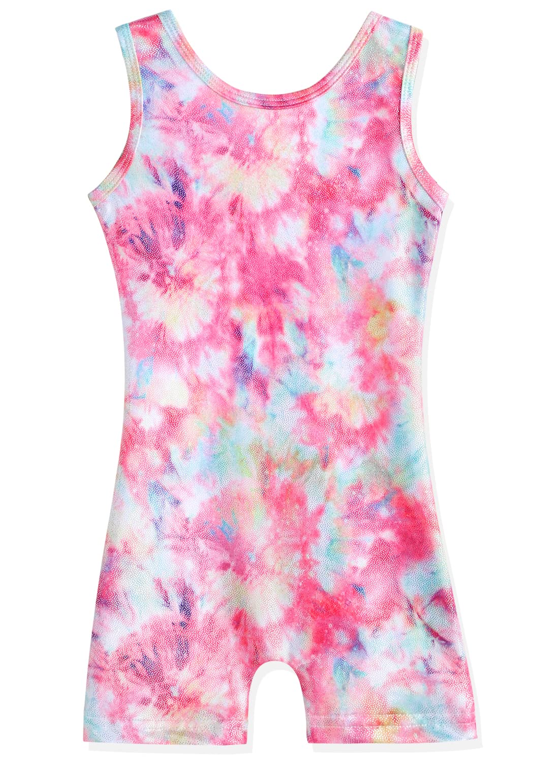 HOZIY Gymnastics Biketards for Girls Kids Apparel Clothing Clothes 5t Size 5-6x Hot Pink Colorful Tie Dye Sparkly