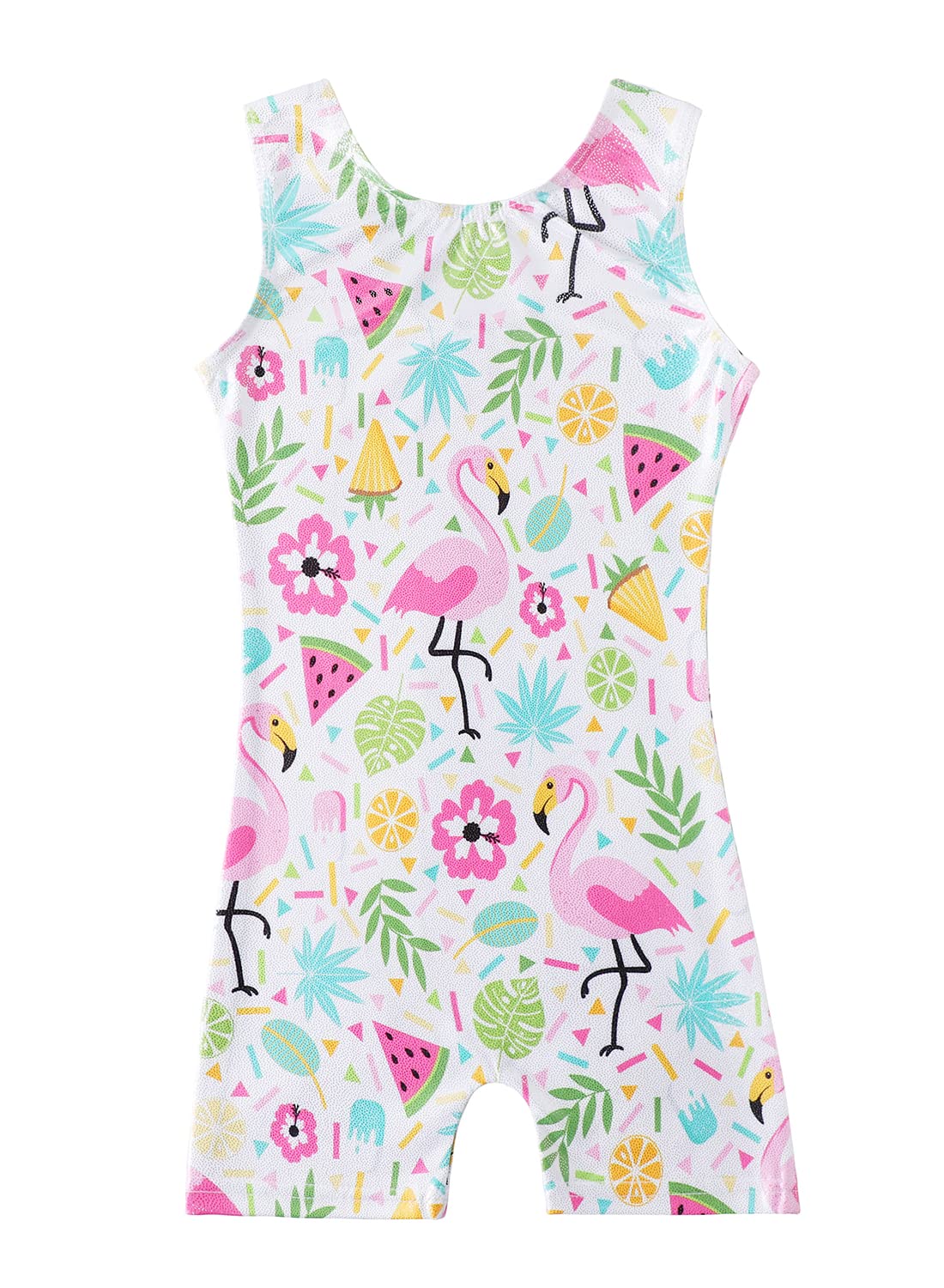 HOZIY Flamingo Leotards For Girls Gymnastics Size 5-6 5t Dance Costume Floral Watermelon Orange Fruits Shorts Outfits Tumble Uniforme Para Gimnasia Ninas Kids Bodysuits Sparkle