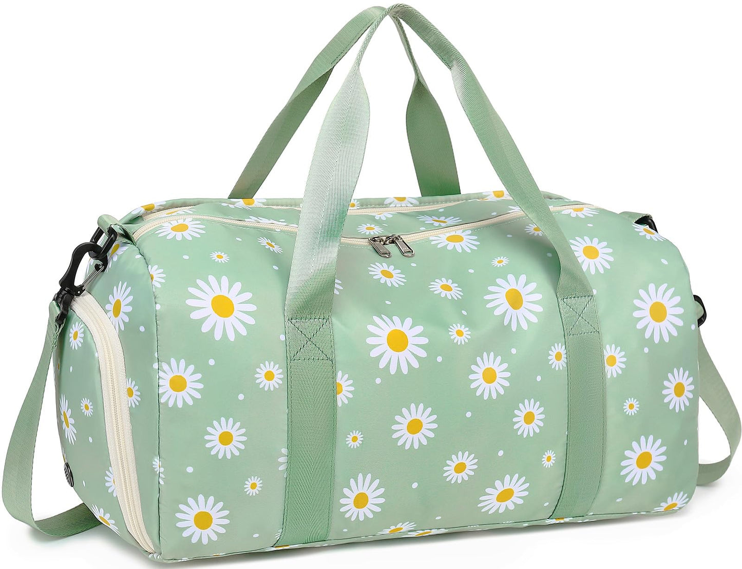 Gym Bag Sports Duffle Bag with Wet Pocket Weekender Overnight Bag with Waterproof Shoe Pouch and Air Hole for Girls Kids Women Travel Foldable Bag