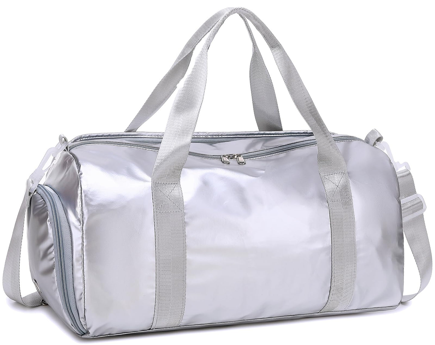 Gym Bag Sports Duffle Bag with Wet Pocket Weekender Overnight Bag with Waterproof Shoe Pouch and Air Hole for Girls Kids Women Travel Foldable Bag