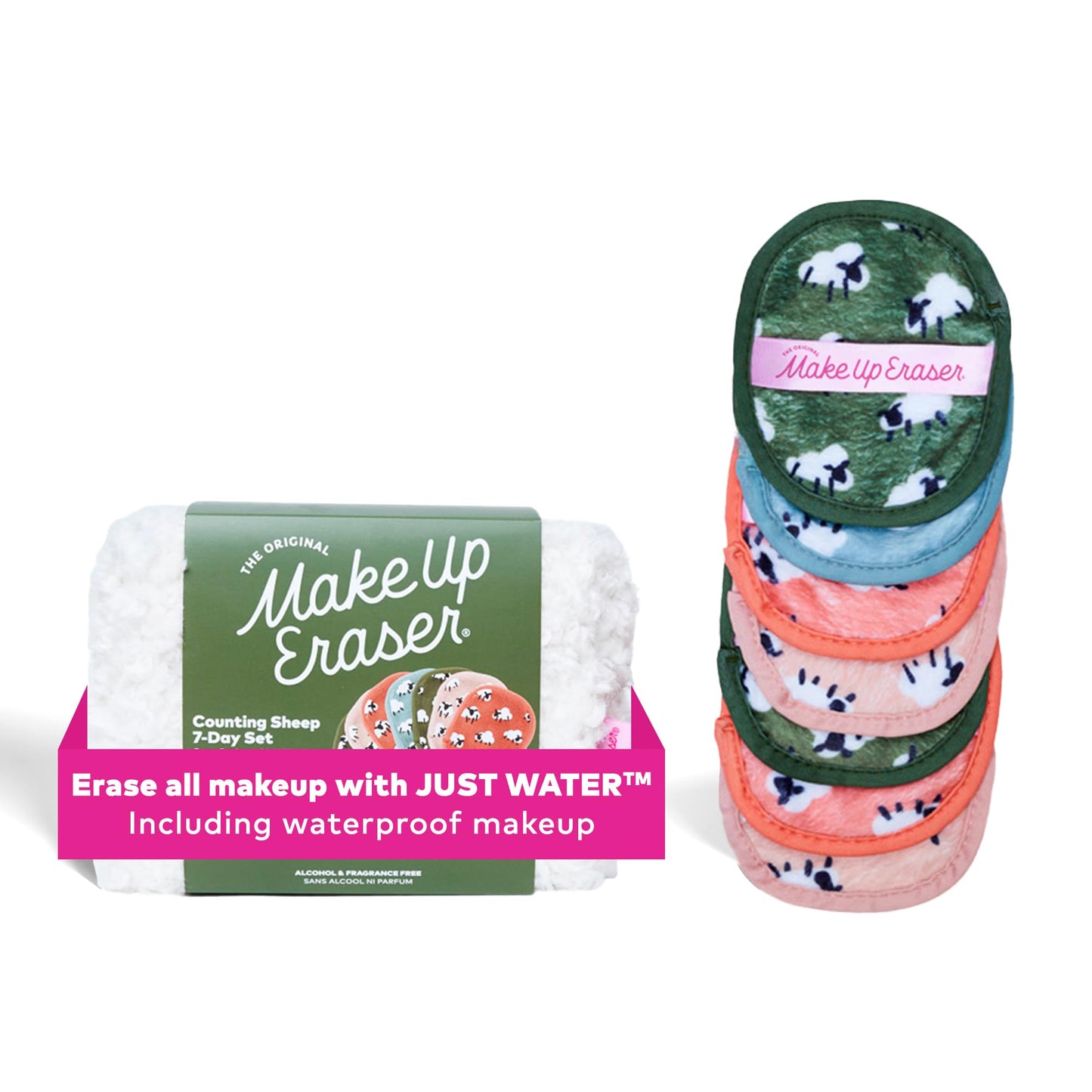 The Original MakeUp Eraser, 7-Day Set, Erase All Makeup With Just Water, Including Waterproof Mascara, Eyeliner, Foundation, Lipstick, Sunscreen, and More! Counting Sheep, 7ct.