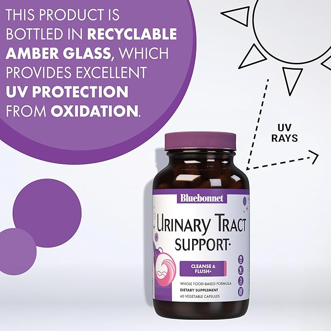 Bluebonnet Nutrition Urinary Tract Support, Cleanse & Flush*, Soy-Free, Gluten-Free, Kosher-Certified, Non-GMO, Dairy-Free, Vegan, 60 Vegetable Capsules, 30 Servings