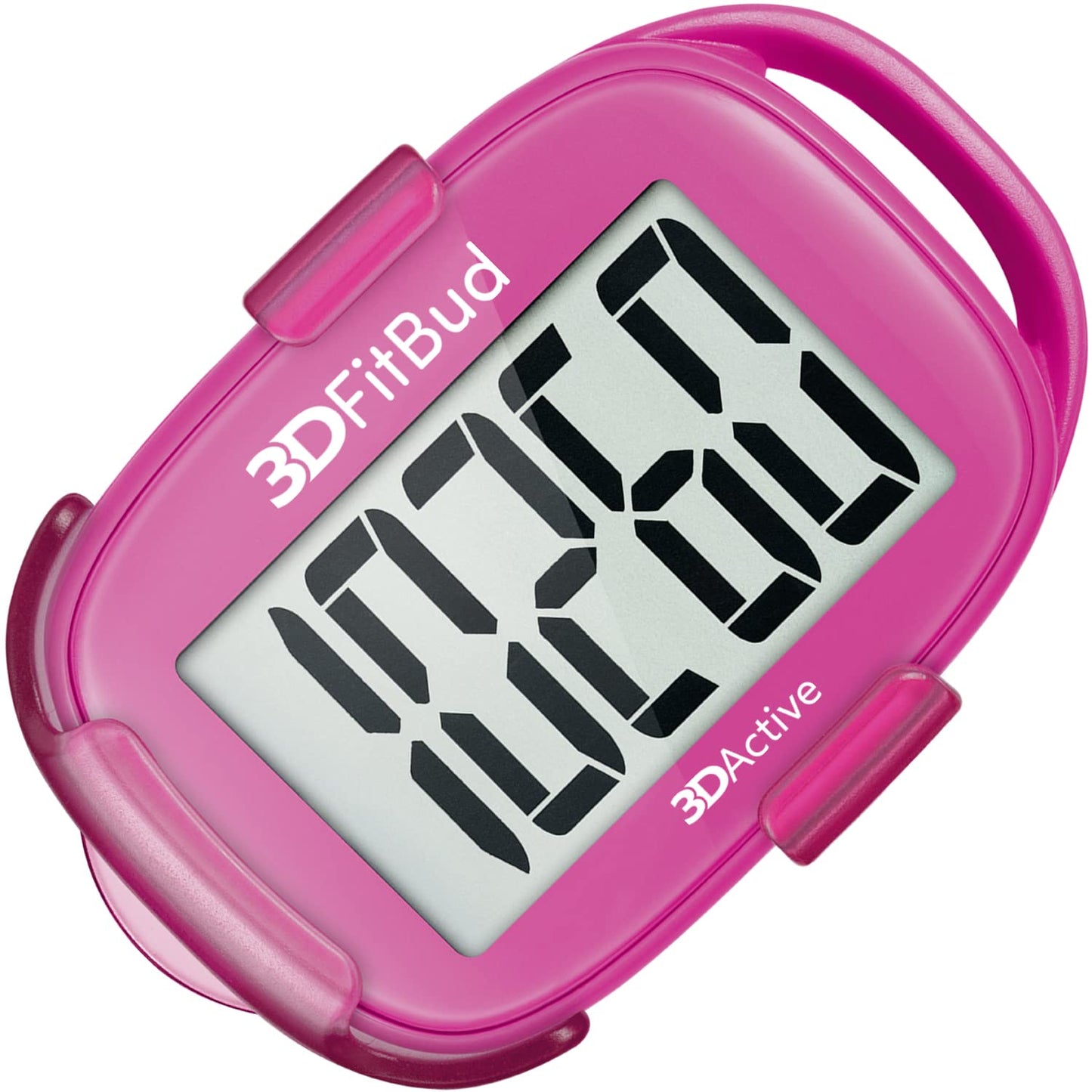 3DFitBud Simple Step Counter Walking 3D Pedometer with Clip and Lanyard, A420S (Pink)