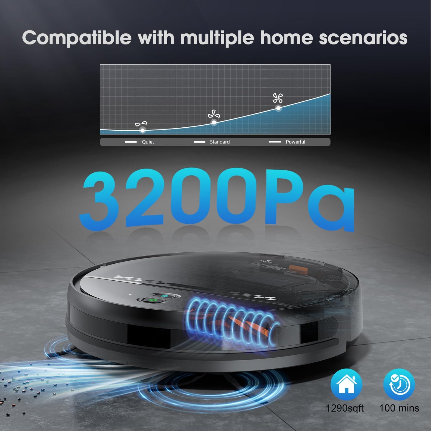 SHELIKI Robot Vacuum and Mop, 2-in-1 Robotic Vacuums Cleaner with Smart Max Strong Suction, WiFi/App/Alexa Voice Control, Obstacle Avoidance, for Pet Hair, Carpets and More