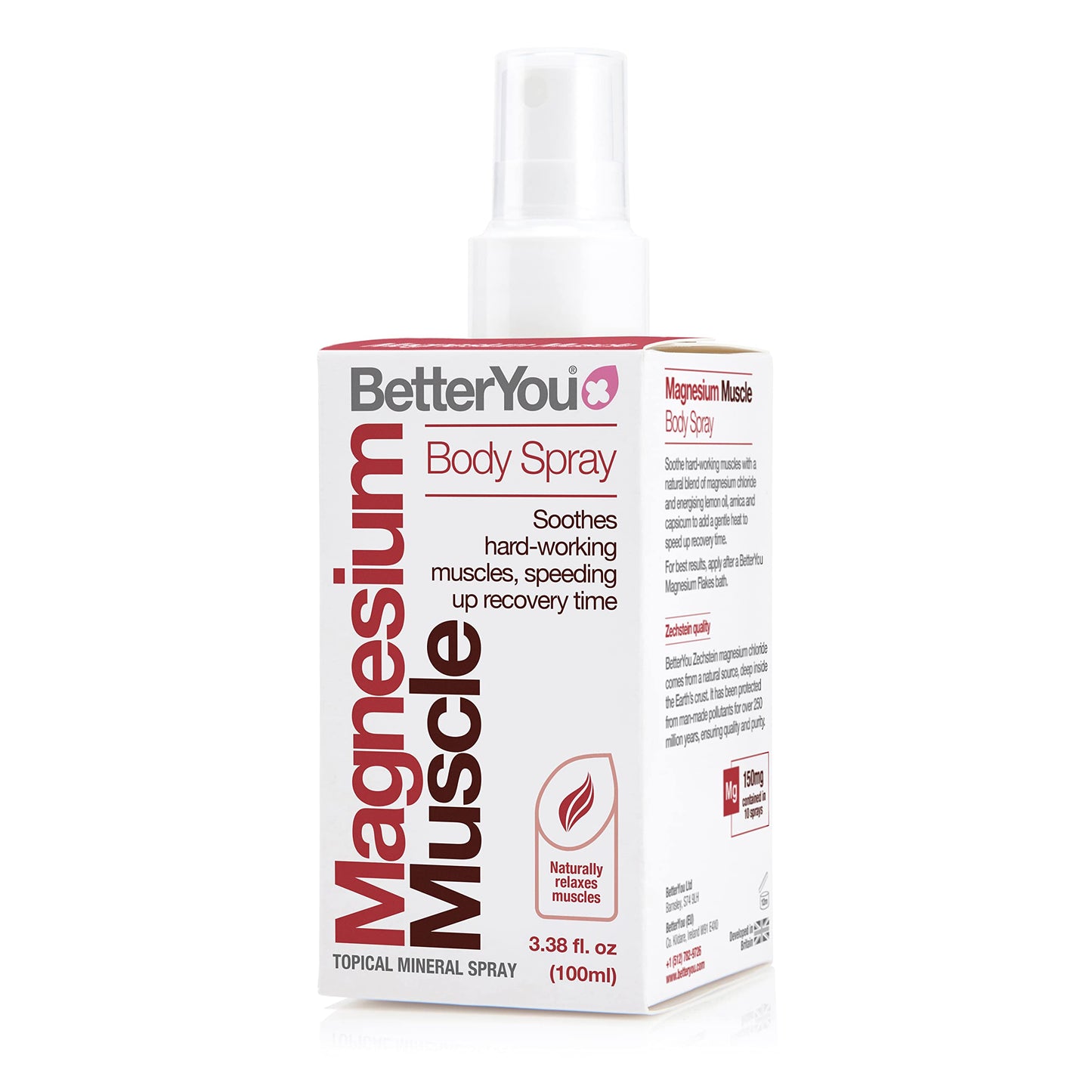Betteryou Magnesium Muscle Body Spray - Muscle Relief Spray - Magnesium, Arnica, And Lemon Oil - Gentle Heat For Muscle And Join