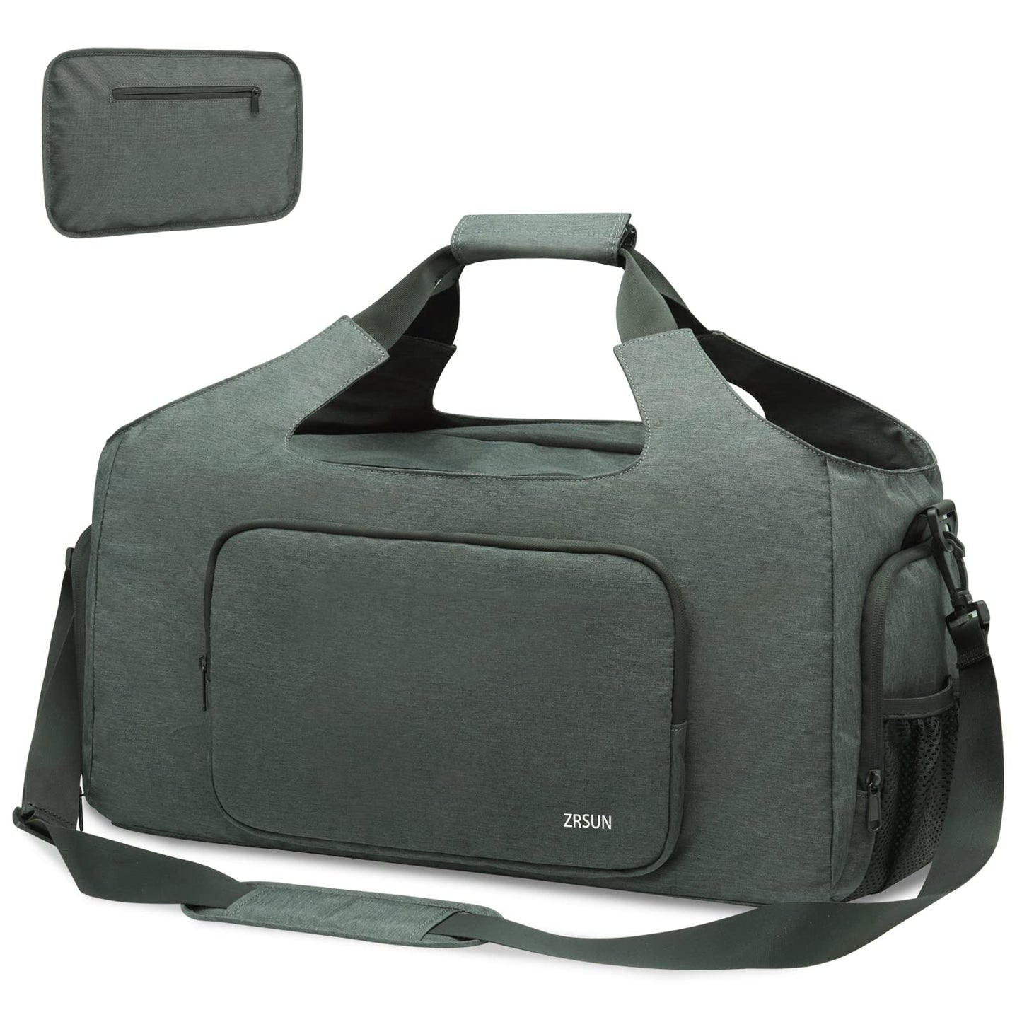 Gym Bags for Men Women, Sports Duffle Bag, Travel Gym Bag with Shoes Compartment and Wet Pocket, Foldable, Lightweight for Travel, Gym, Yoga