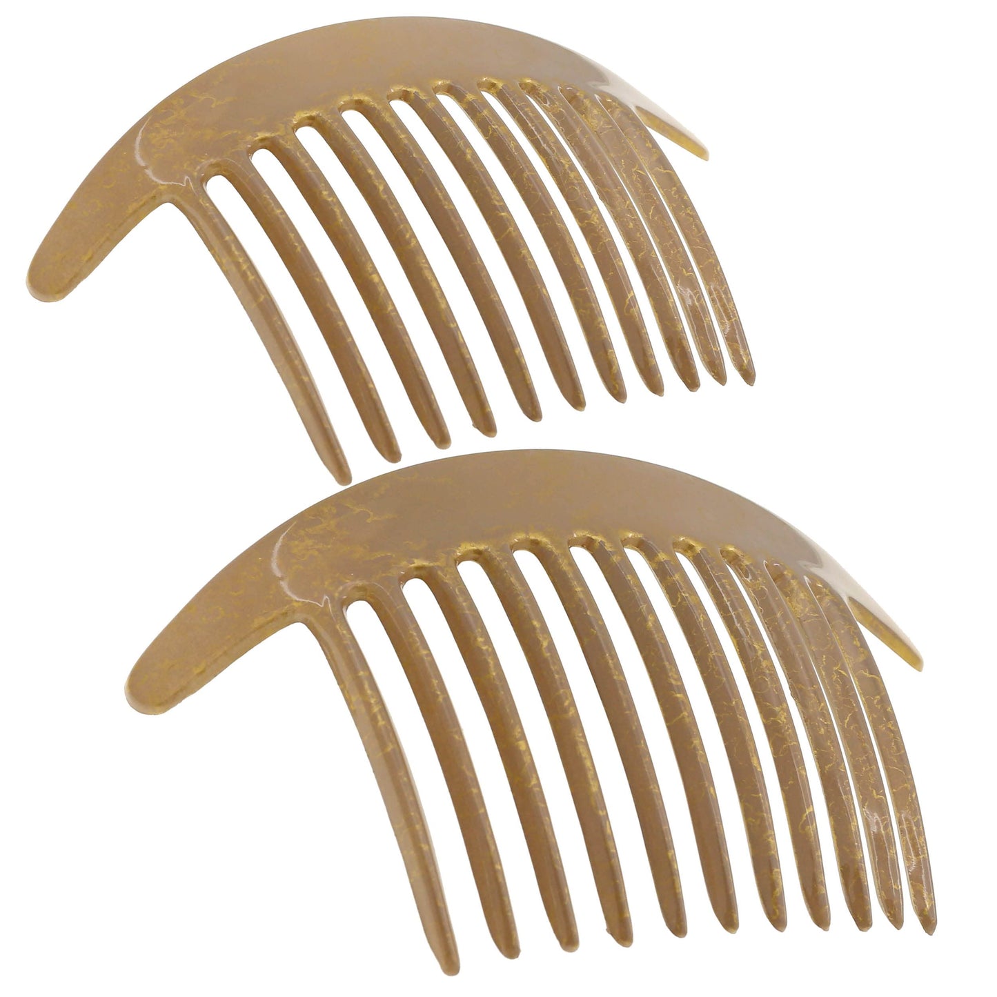 Camila Paris CP2941 French Hair Side Combs, Beige Pearl Interlocking Combs French Twist Hair Combs, Strong Hold Hair Clips for Women Bun Chignon Up-Do, Styling Girls Hair Accessories, Made in France