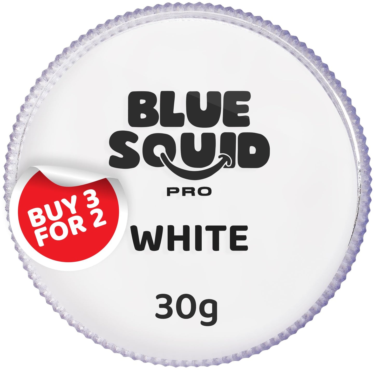 Blue Squid PRO Face Paint - Professional Water Based Single Cake Facepaint & Body Paints - SFX Makeup, Kids Adults Face Painting for Costume, Halloween, Cosplay - Classic White 30g / 1oz