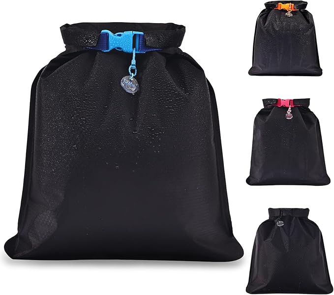Waterproof Wet Bag for Swimsuit, Black Swim Bag for Beach Vacation Wet Clothes, Dry Bag for Camping Kayaking Boat Travel, Soap Travel Case, Blue Band
