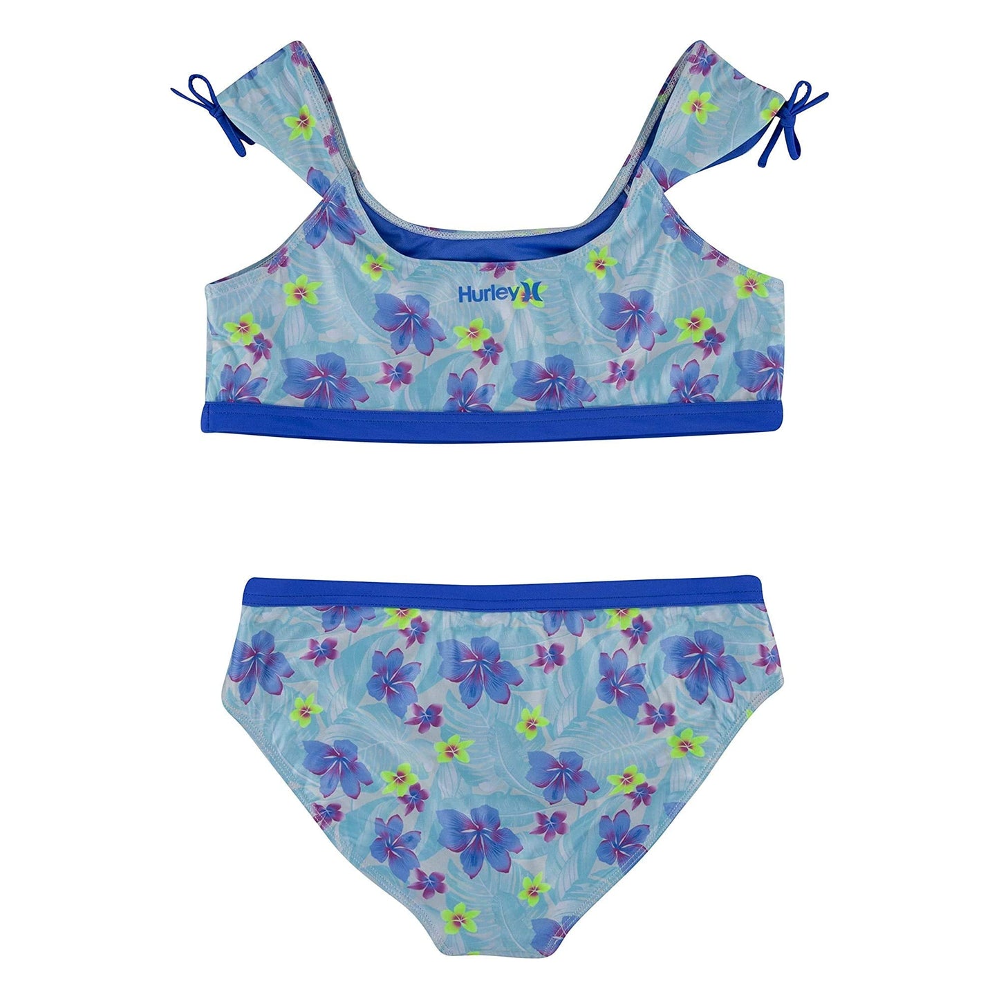 Hurley Girl's UPF 50+ Crop Top Tankini Swimsuit Set (Big Kids) Sail XL (16 Big Kid)