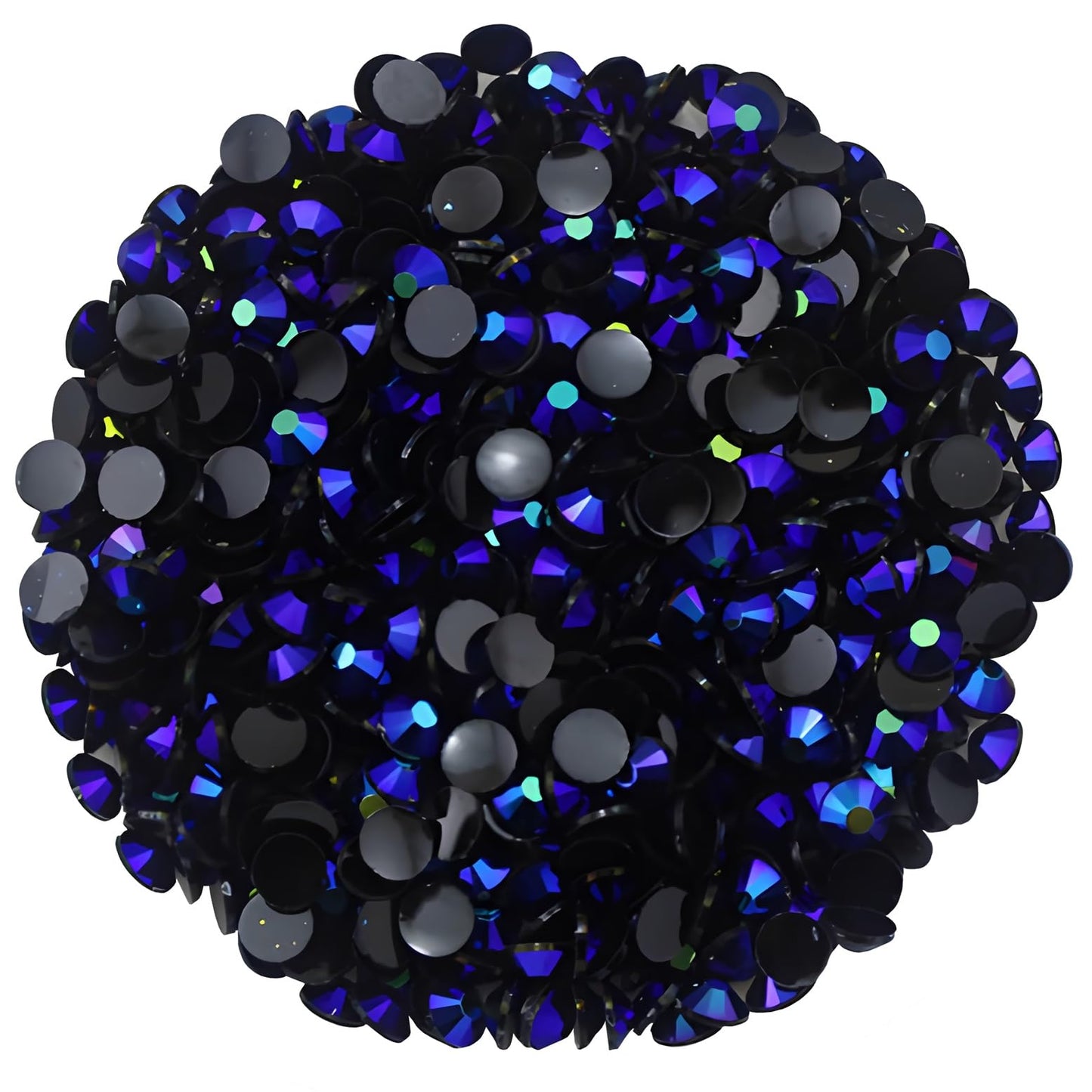 4500 Pcs SS6 2mm AB Flatback Rhinestones for Nails Art Crafts Glitter Round Shine Gems Crystals DIY Clothes Shoes (Black-Bottom Sapphire AB)