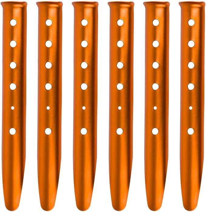 TRIWONDER 6X Snow and Sand Tent Stakes Pegs - Aluminum U-Shaped Tent Pegs Tent Nails Lightweight for Camping Hiking Backpacking