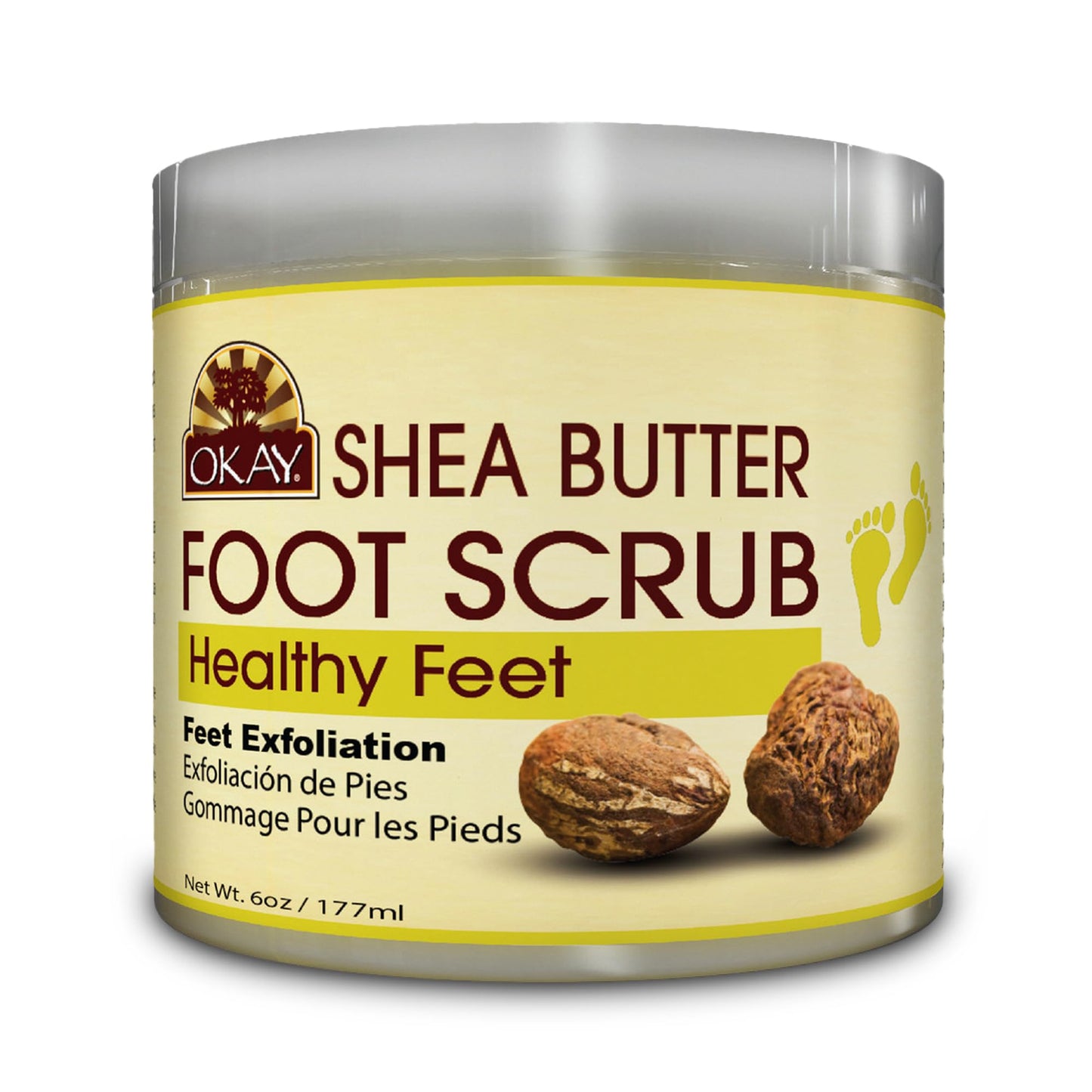 OKAY **ALL NATURAL** Shea Butter Foot Scrub 6oz / 177ml