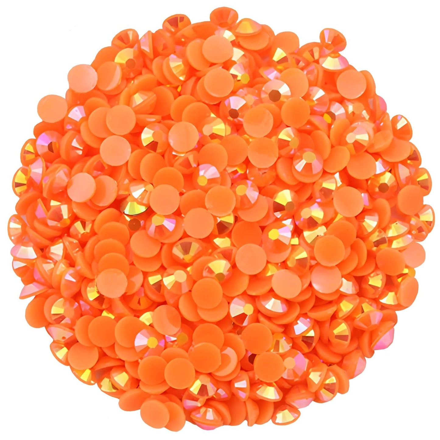 4500 Pcs SS6 2mm AB Flatback Rhinestones for Nails Art Crafts Glitter Round Shine Gems Crystals DIY Clothes Shoes (Orange AB)