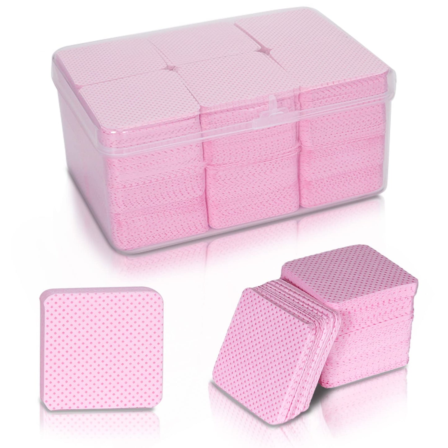 1080PCS Pink Lint-Free Nail Wipes, Non-Woven Polish Remover Wipes - Absorbent Pads for Eyelash Extensions, Nail Art & DIY Beauty Projects