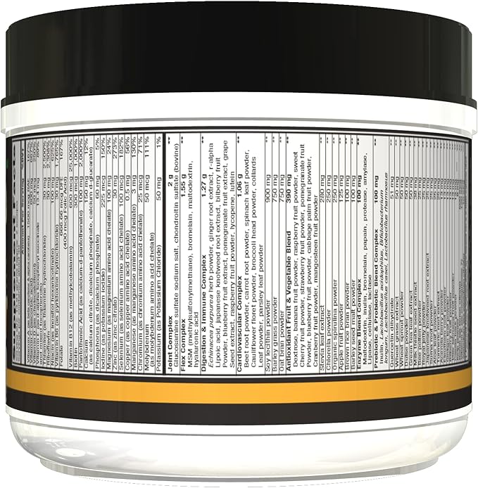 CONTROLLED LABS Orange Triad Plus Greens for Men and Women, 30 Servings Iron Free Sports Supplement for Overall Health, Multivitamin, Digestion, Immune System, and Joint Health