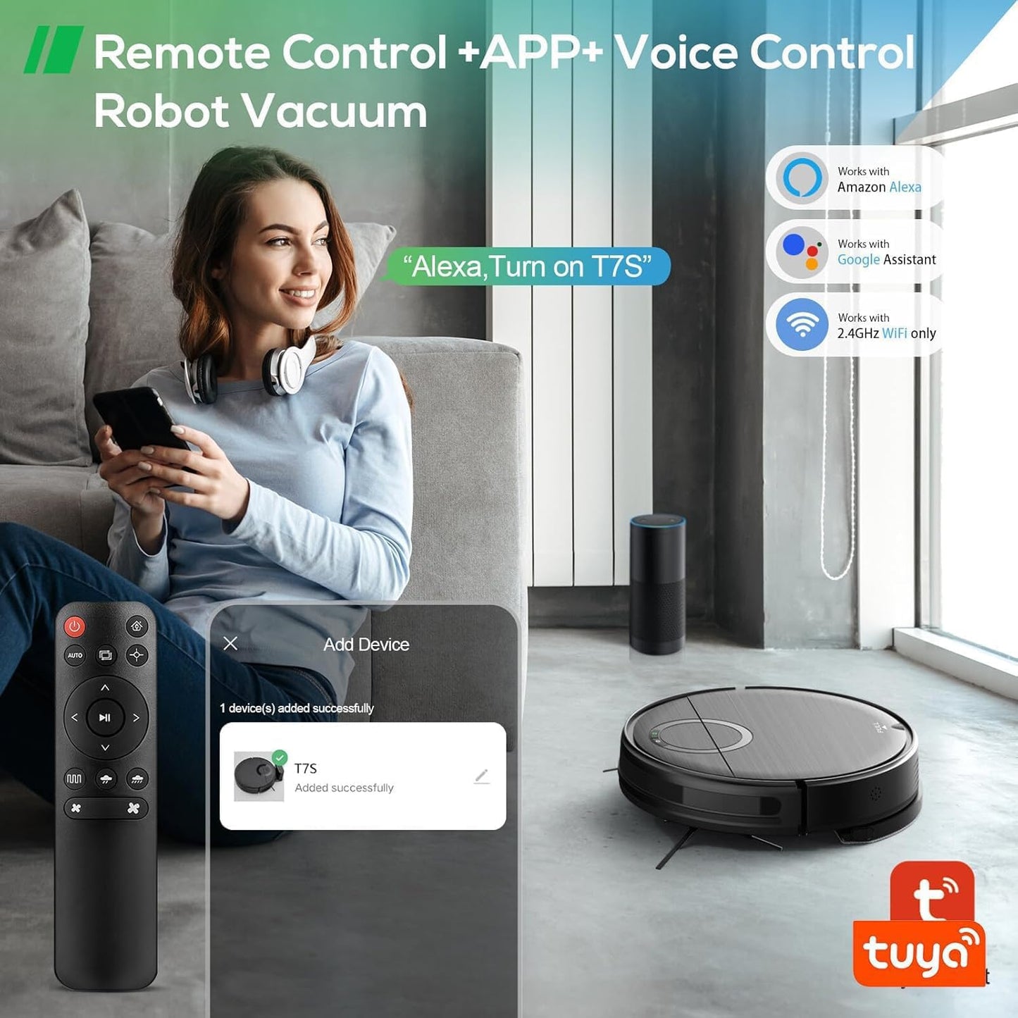 UMMUND Robot Vacuum and Mop Combo, 2 in 1 Mopping Robotic Vacuum Cleaner with Schedule, Wi-Fi/App/Remote, Max Suction 2000Pa, Self-Charging, Slim, Ideal for Hard Floor, Pet Hair, Low-Pile Carpet