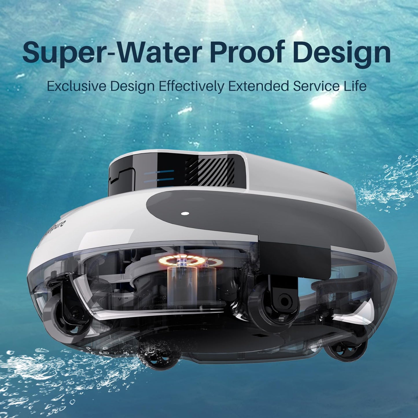 【Super Waterproof】 AquaGuard SE Cordless Robot Pool Cleaner with Dual Driver Motor Automatic Parking Ideal for Ground Pools up to 40 Feet Run Time 120 Minutes, Ultra Durable and Efficient
