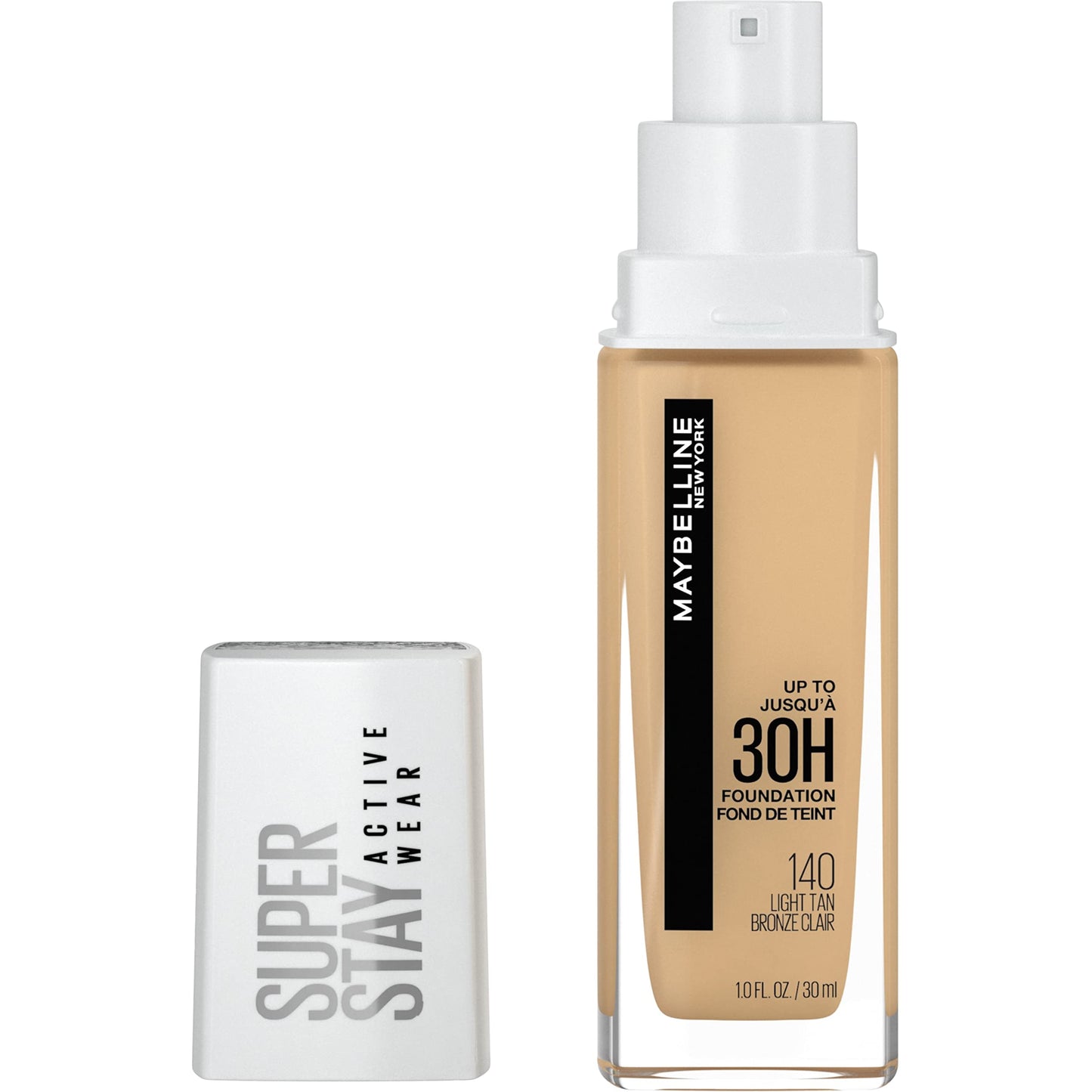 Maybelline Super Stay Full Coverage Liquid Foundation Active Wear Makeup, Up to 30Hr Wear, Transfer, Sweat & Water Resistant, Matte Finish, Light Tan, 1 Count