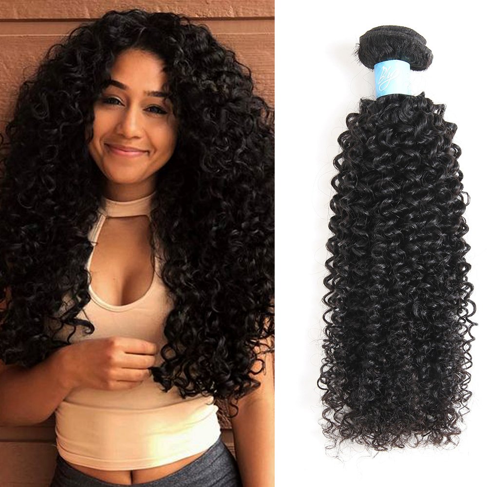 Bly 7A Mongolian Afro Kinky Curly Human Hair 3 Bundles Unprocessed Hair Weave Weft Big Hair For African American Women Natural C