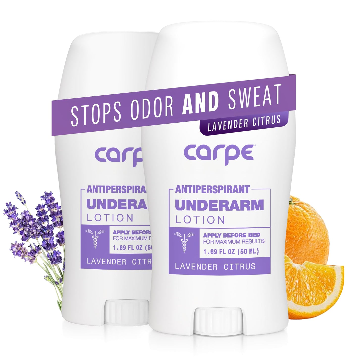 Carpe Underarm Antiperspirant Deodorant Advanced Sweat & Odor Protection Formula - Deodorant for Women & Men - Helps to Combat Excessive Sweating with Odor Control - Lavender Citrus (Pack of 2)