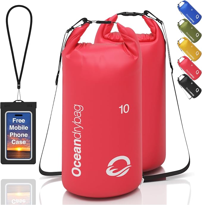 Oceandrybag - Waterproof Dry Bag Backpack - Floating Dry Sack Portable for Kayaking, Beach, Rafting, Boating, Hiking, Camping, Fishing with Waterproof Phone Case