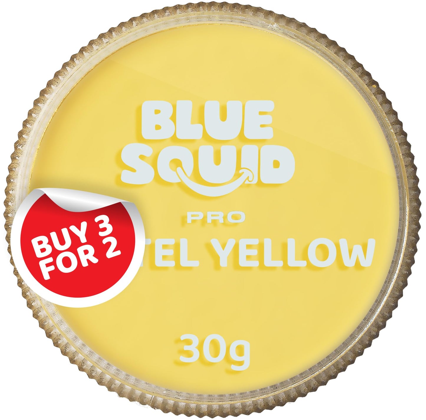 Blue Squid PRO Face Paint - Professional Water Based Single Cake Facepaint & Body Paints - SFX Makeup, Kids Adults Face Painting for Costume, Halloween, Cosplay - Pastel Yellow 30g / 1oz