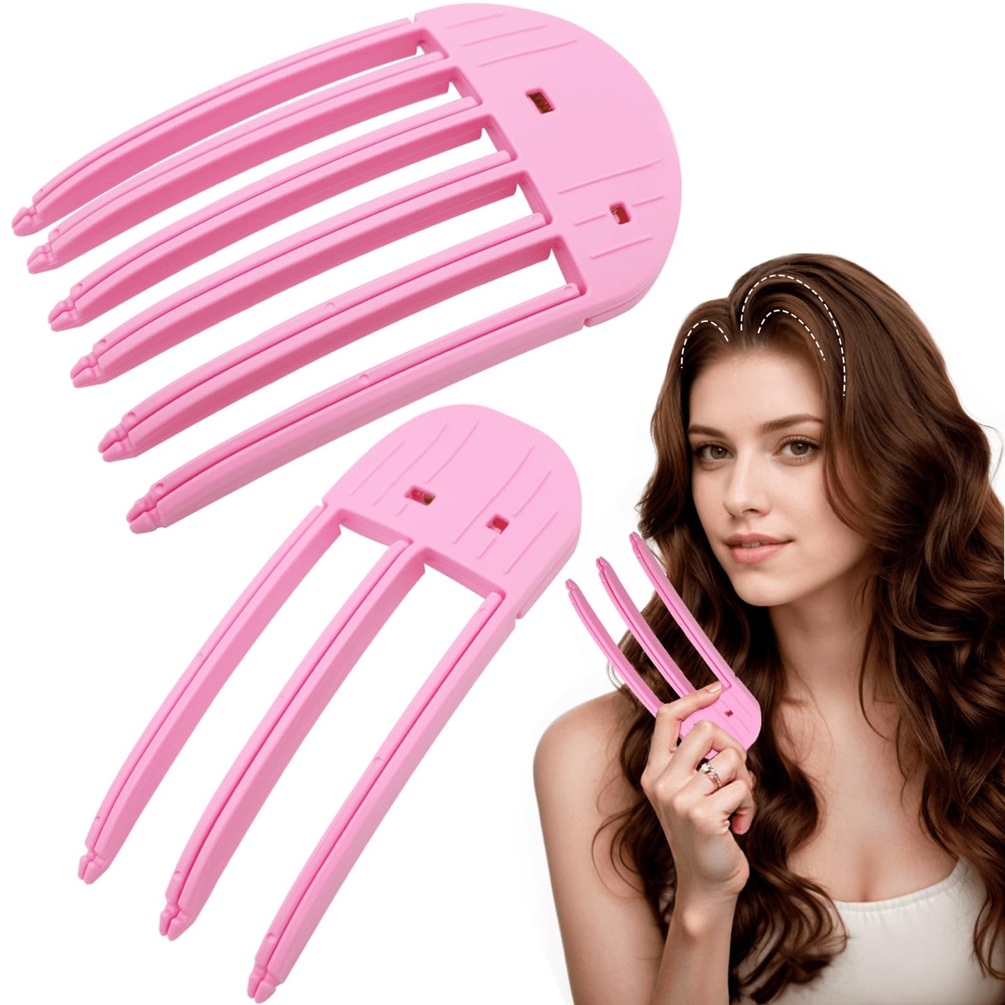 Hair Volume Clip, Volumizing Hair Clips - 2PCS Wind Shaping Styling Comb Set, Bangs Hair Clip for Creating Fluffy Bangs & Lifting Roots, Hair Volume Comb for Women & Men (FlaSloth)
