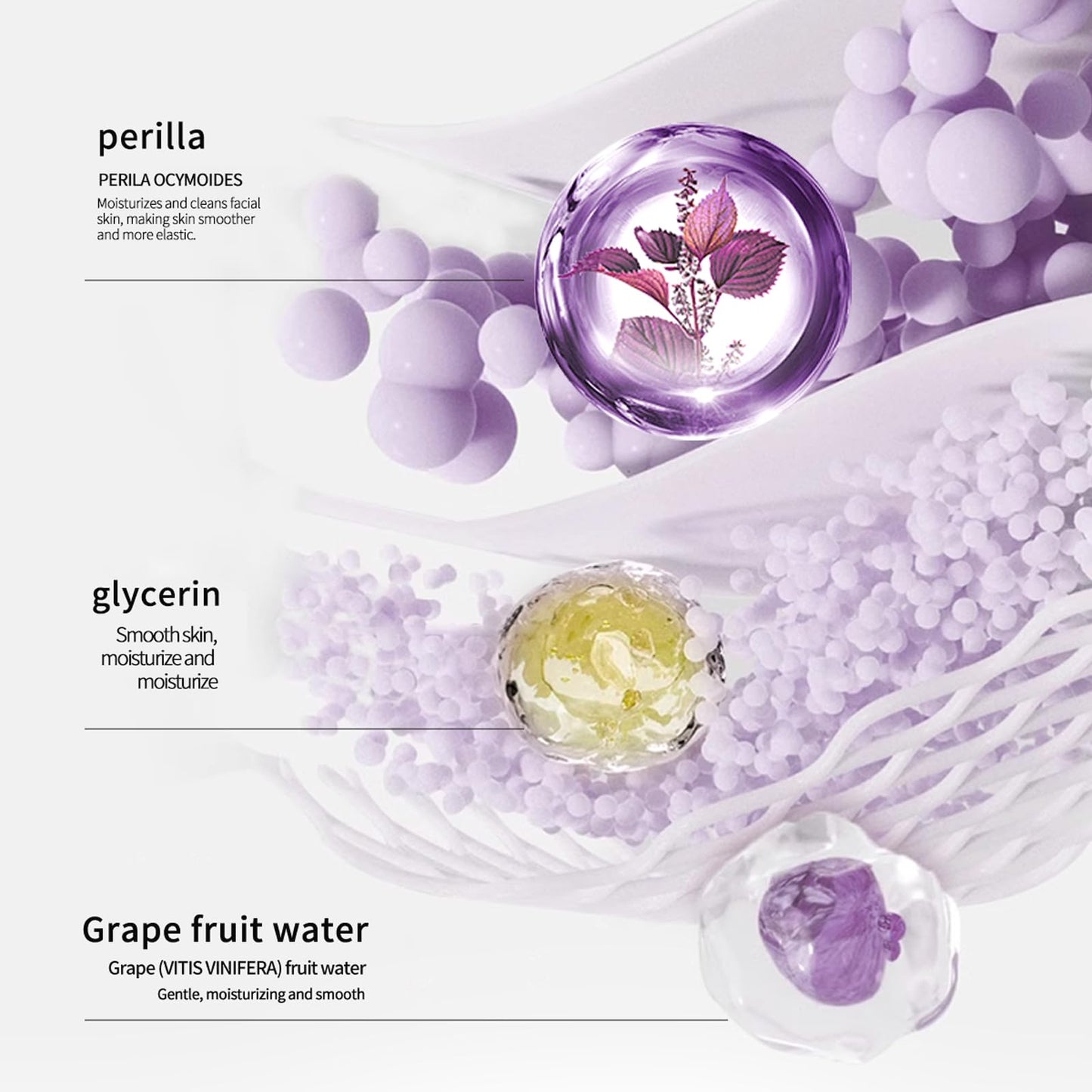 BLUE LOVE Perilla Makeup Remover Cleanser Water - Hydrating, Non-Greasy Facial Cleanser for All Skin Types, Effectively Removes Waterproof Makeup, 16.9 fl oz