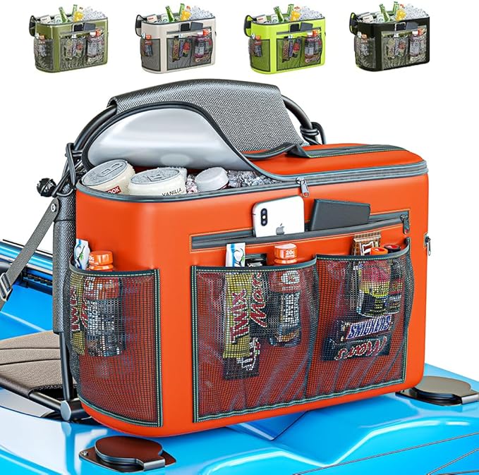 Skywin Kayak Cooler Behind Seat, Waterproof Cooler for Kayaking, Compatible with Lawn Chair Style Seats, Stores Drinks and Keeps Them Cool All Day