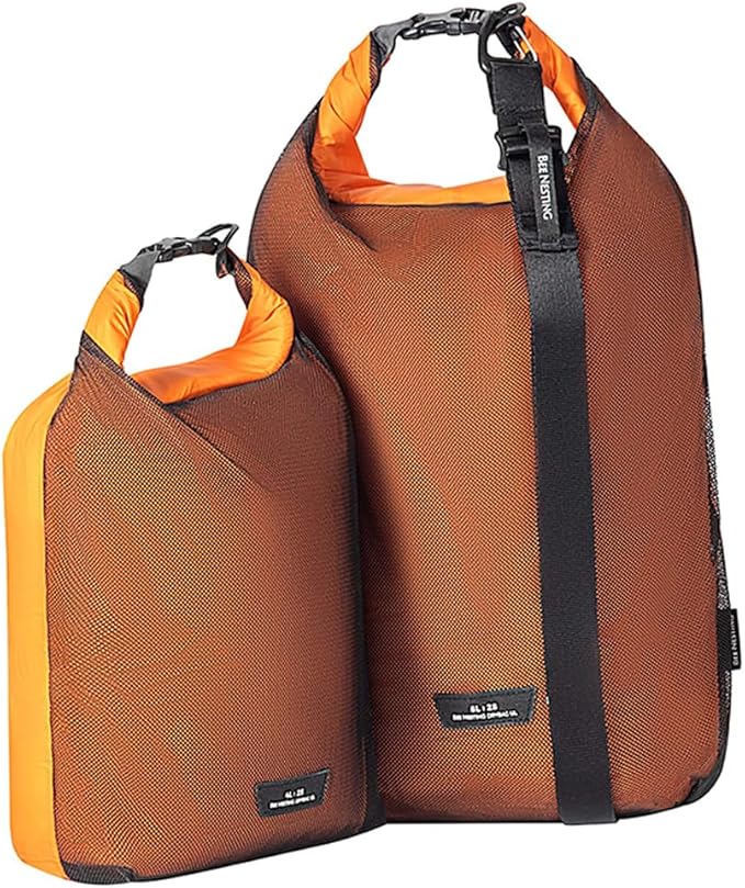 Waterproof dry sack Lightweight Dry Bag Soft and comfortable stuff sacks for backpacking Rafting Boating Camping (Orange, 4L 8L)