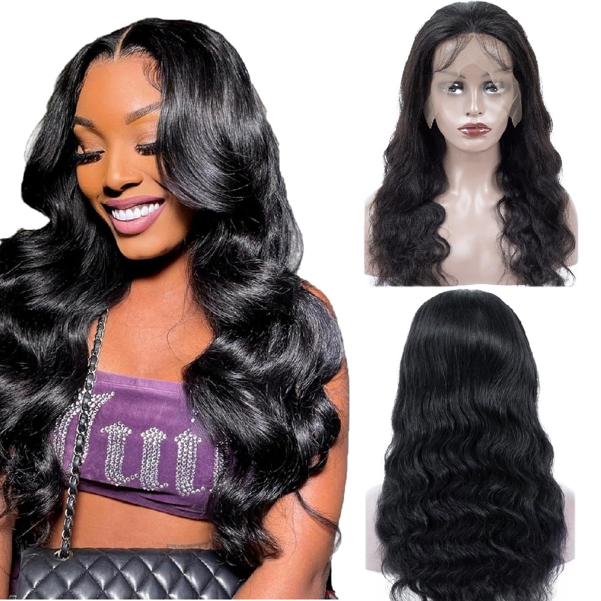 Body Wave Human Hair Wigs 150% Density 13X4 Lace Front Wigs Pre Plucked With Baby Hair (18Inch) Unprocessed Brazilian Body Wave