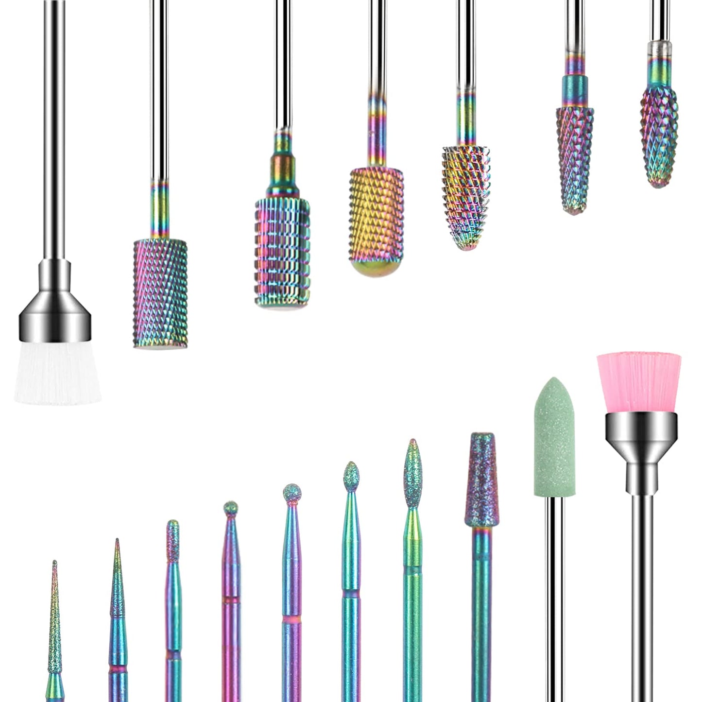 BQAN Nail Drill Bits, 17Pcs Tungsten Carbide Drill Bit Set, Professional 3/32'' Nail Bits For Nail Drill Efile, Acrylic Nails, Manicure Pedicure, Home Salon Nail Art Supplies