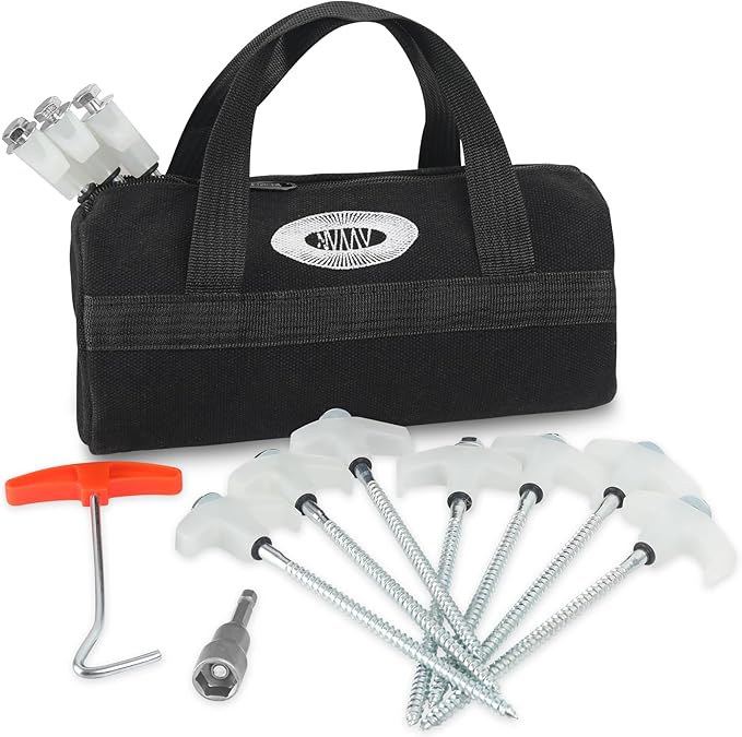 10 Pcs 8" Heavy Duty Screw-in Tent Stakes with Storage Bag, Glow-in-The-Dark Ground Anchor Peg, Metal Threaded Drillable Tent Stake for Camping Swing Canopies, with 1 Hex Nut Driver, Peg Puller