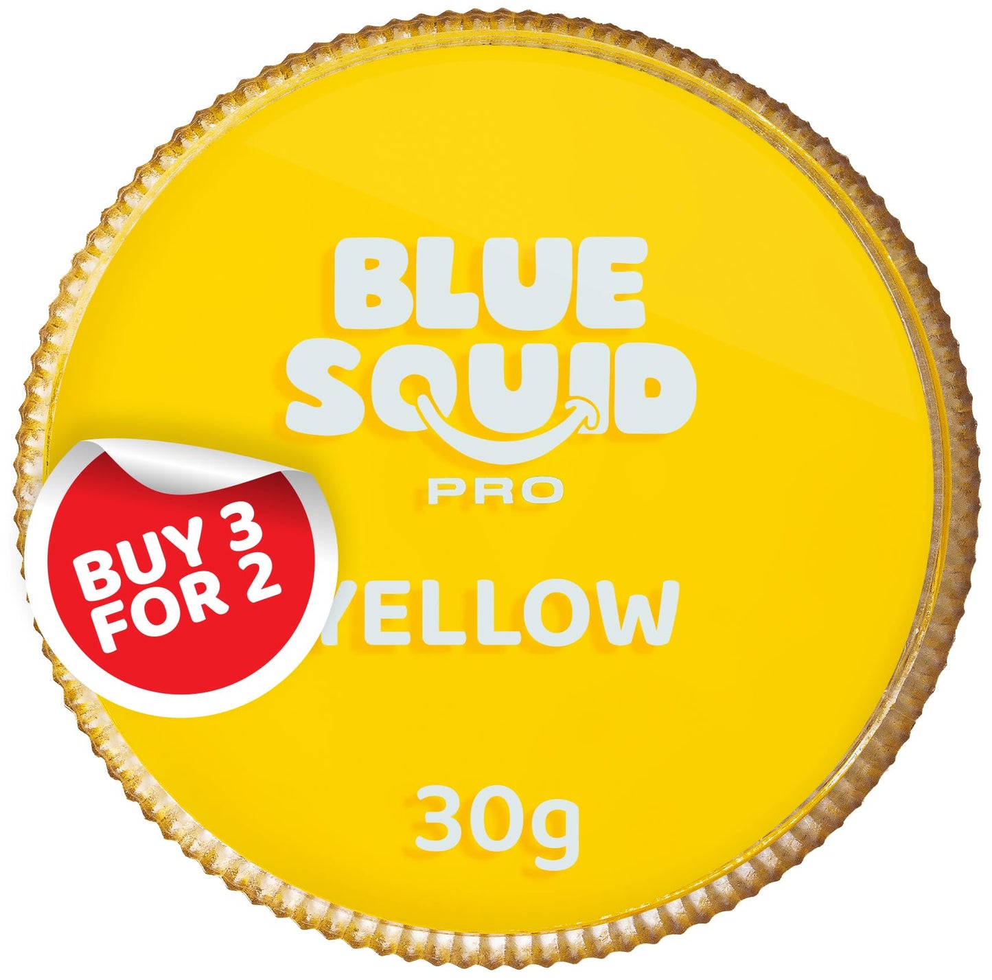 Blue Squid PRO Face Paint - Professional Water Based Single Cake Facepaint & Body Paints - SFX Makeup, Kids Adults Face Painting for Costume, Halloween, Cosplay - Classic Yellow 30g / 1oz