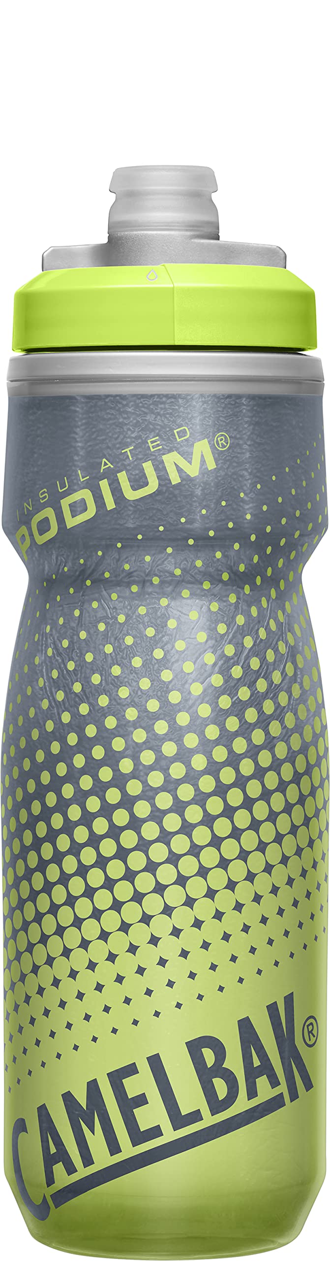 CamelBak Podium Chill Insulated Bike Water Bottle - Easy Squeeze Bottle - Fits Most Bike Cages - 21oz, Yellow Dot