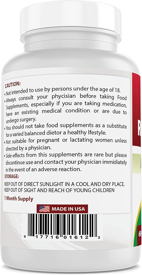 Best Naturals Red Yeast Rice with COQ10 60 Capsules - Contains 600 mg of Red Yeast Rice and 30 mg of CoQ10