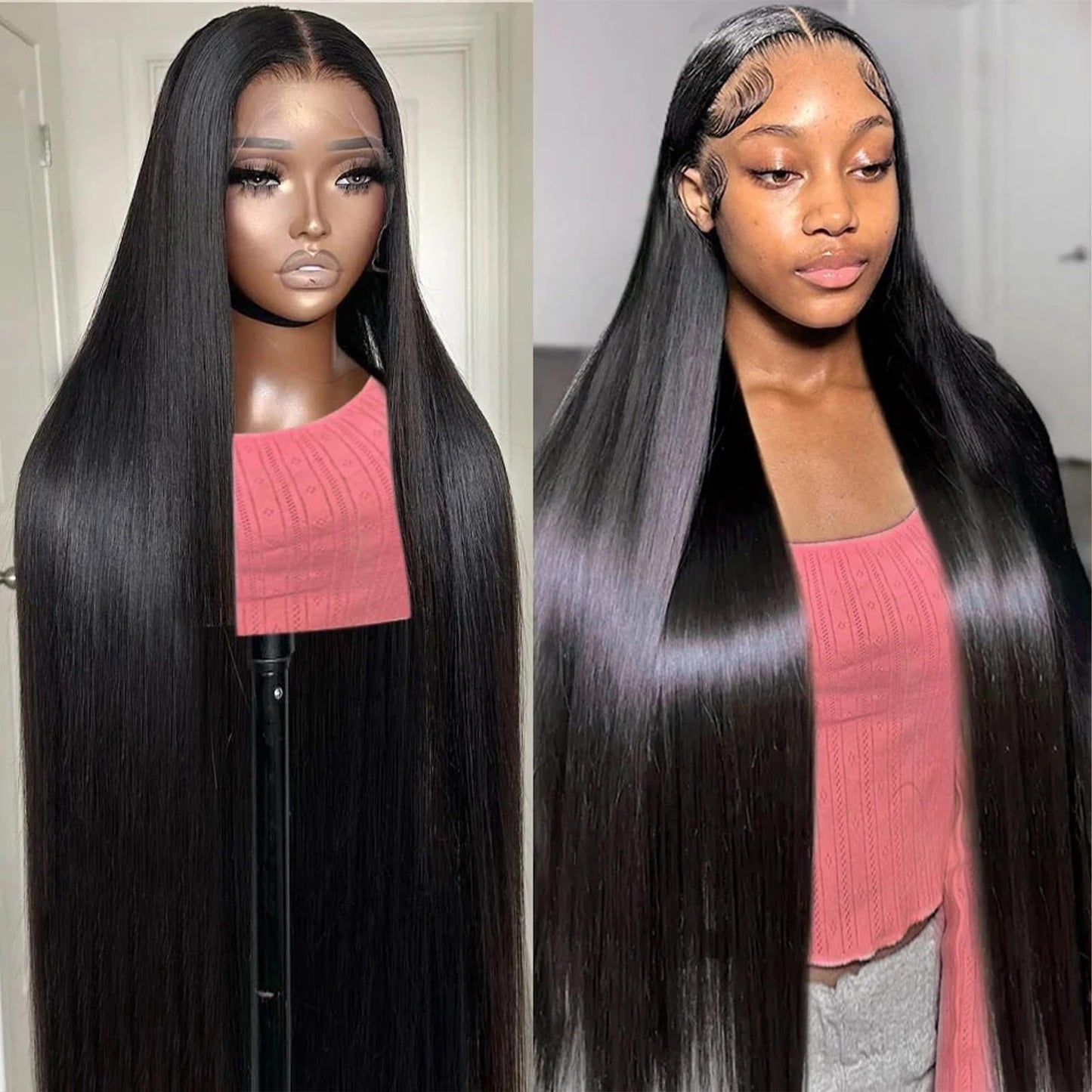 30 Inch 13x6 Lace Front Wigs Human Hair 200 Density Straight HD Lace Front Wigs Pre Plucked Straight Glueless Human Hair 13x6 HD Frontal Human Hair Wigs for Women