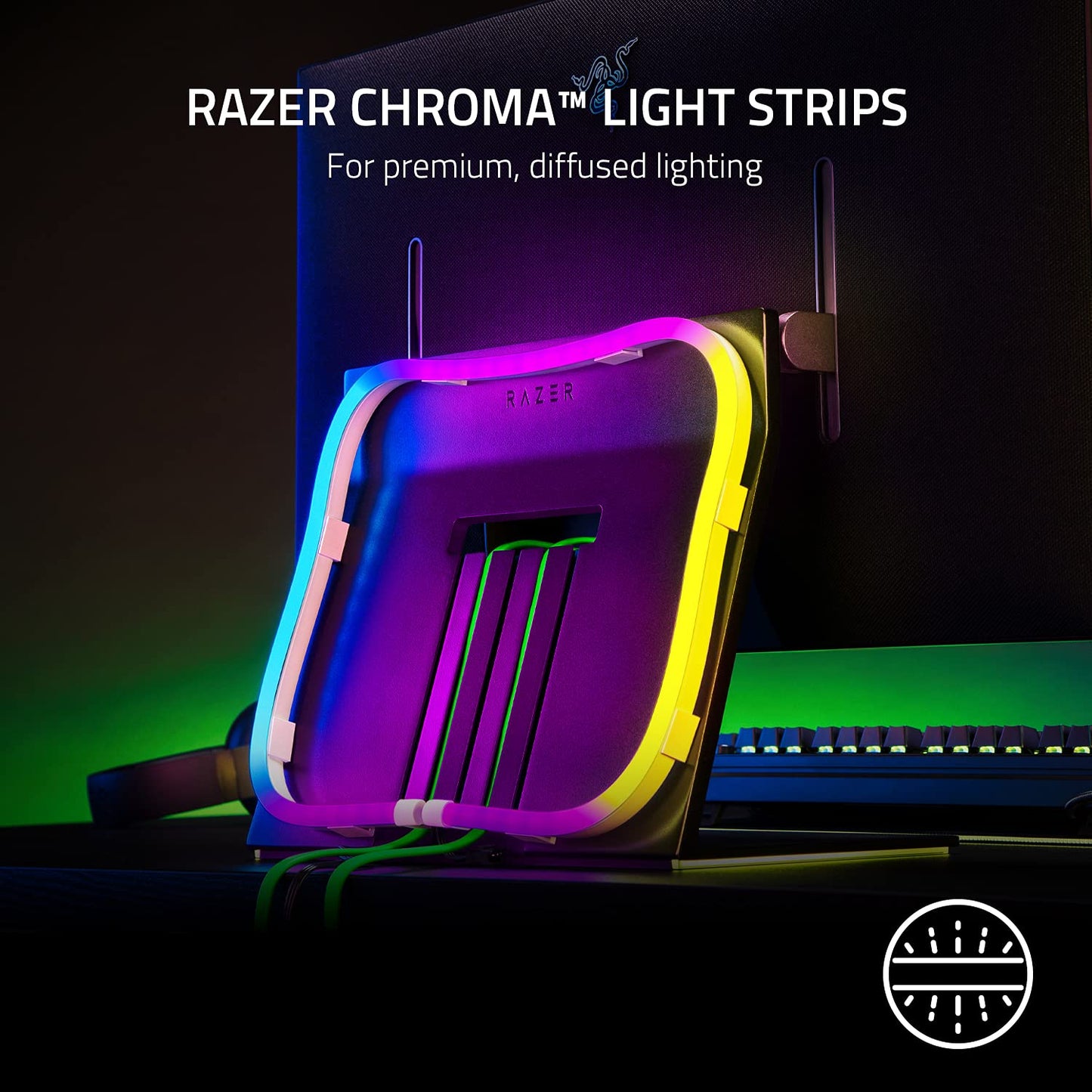 Razer Chroma Light Strip Set: Chroma RGB - 2 Wireless Modes - Plug and Play Integration - Quick Control Buttons - Mounting Brackets and Adhesives