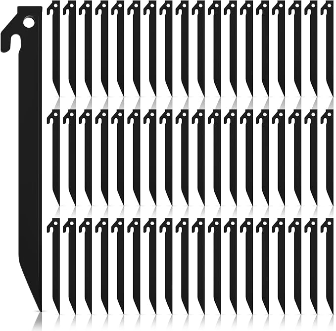 Deekin Plastic Tent Stakes 9 Inch Heavy Duty Tent Pegs Spike Hook Stakes Light Safe Tent Stakes Canopy Stakes for Summer Beach Garden Decorations Camping Outdoor Lawn Tarp