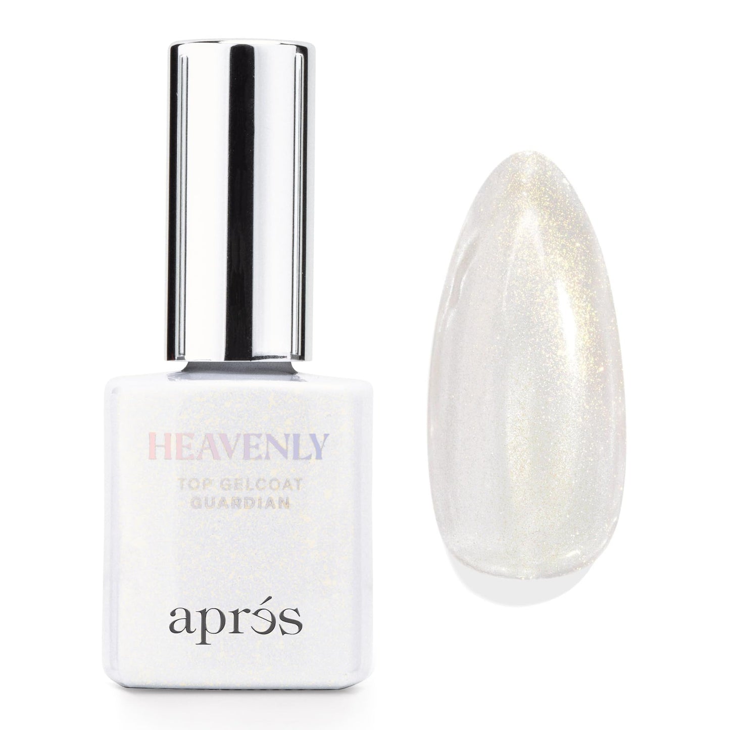 Apres Heavenly Top Gelcoat, 15 ml Non-Wipe Nail Gel Polish Top Coat, Shimmery Long Lasting Topcoat (Guardian, 15 ml)