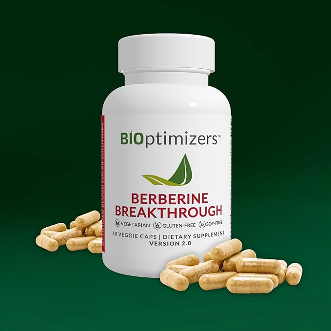 BIOptimizers Berberine Breakthrough 2.0 Supplement, 60 Capsules - Vegetarian, Gluten- and Soy-Free